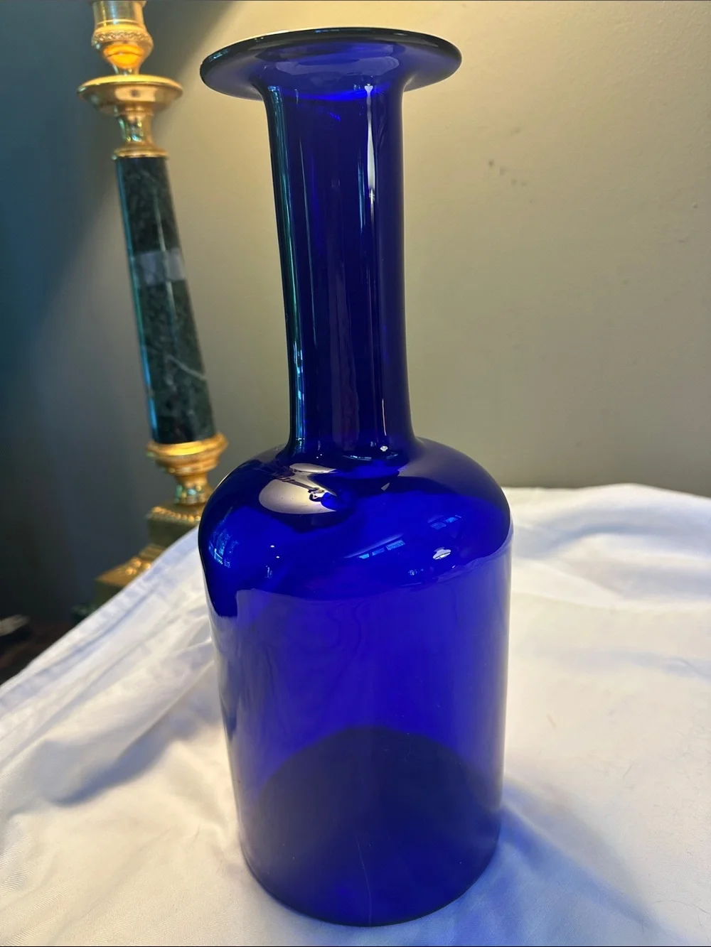 Vintage MCM Kastrup Holmegaard Cobalt Blue Glass Vase - Decorative Home Accent